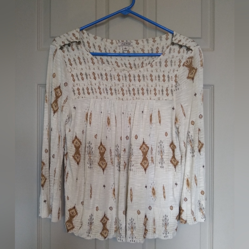 Lucky Brand Women's Flare Sleeve Boho Top - Size SMALL